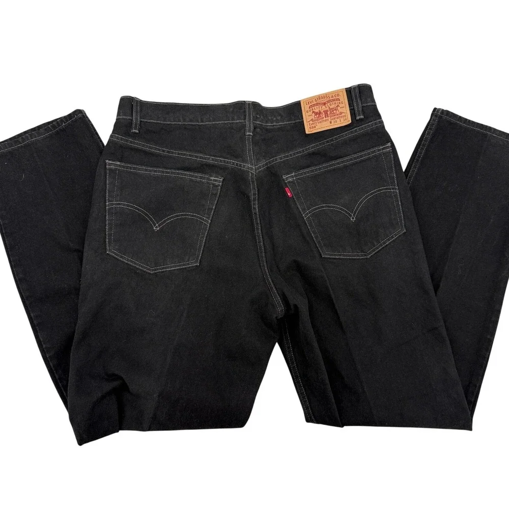 Levis 550 Relaxed Fit‎ Black Denim Jeans Mens 38x34 Vintage 1998 550-0260